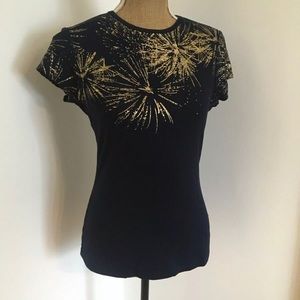 TED BAKER Amranth Stardust Fitted Tee Top 2 US 4-6